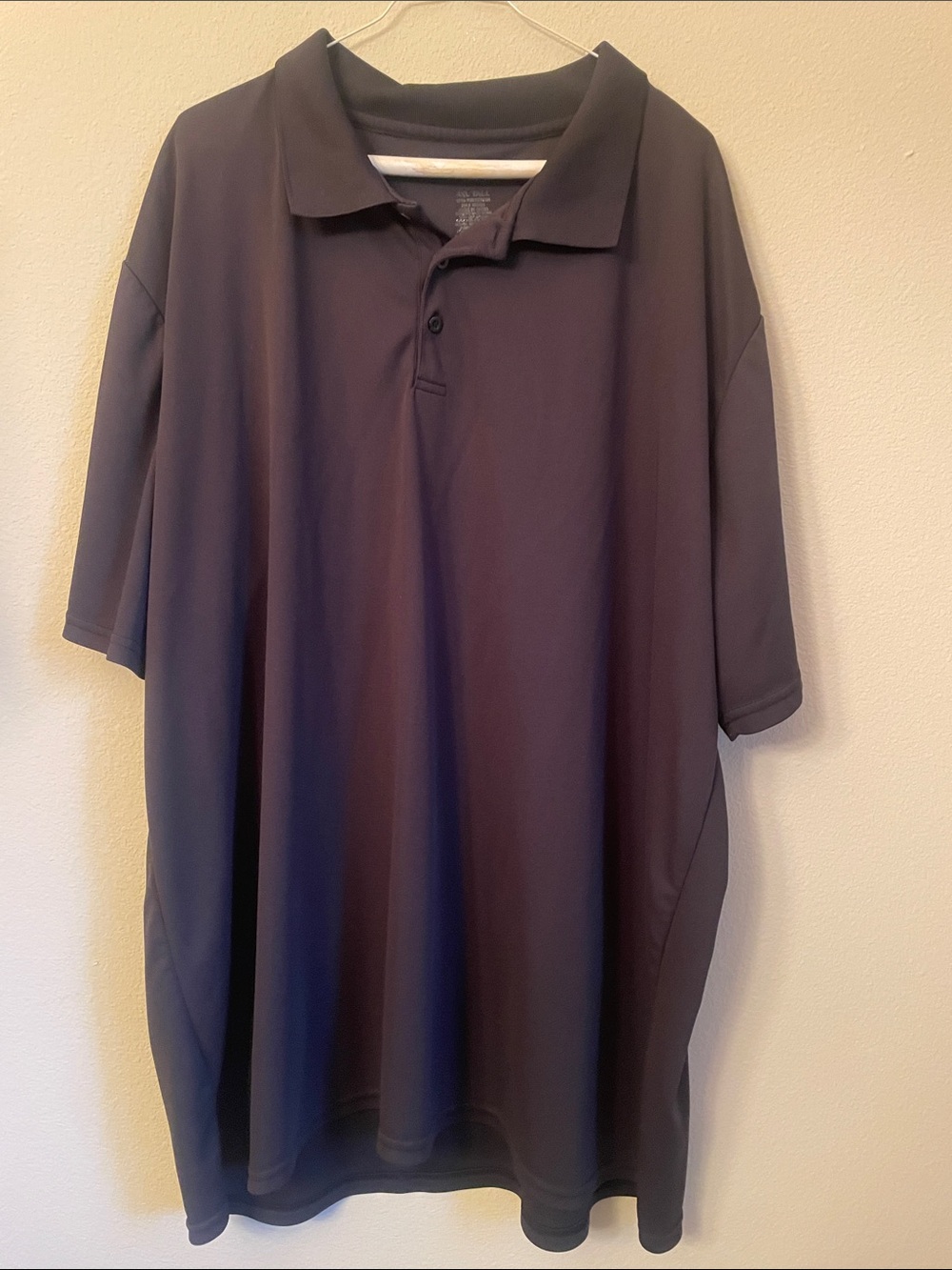 Men's Polo Shirt black dri fit 4XLT